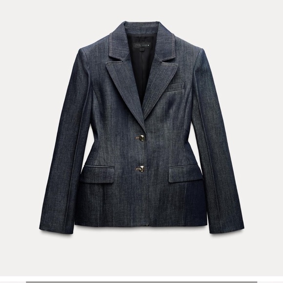 ZARA DENIM BLAZER ZW COLLECTION - Picture 1 of 9